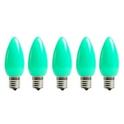 EZLS Green Opaque C9 LED Replacement Bulbs, 5 Pack