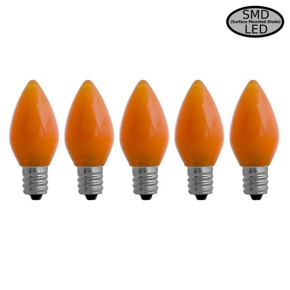 EZLS Orange Opaque C7 SMD LED Replacement Bulb, 5 Pack