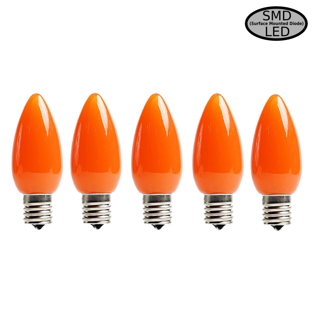 EZLS Orange Opaque C9 SMD LED Replacement Bulb, 5 Pack - Walmart.com