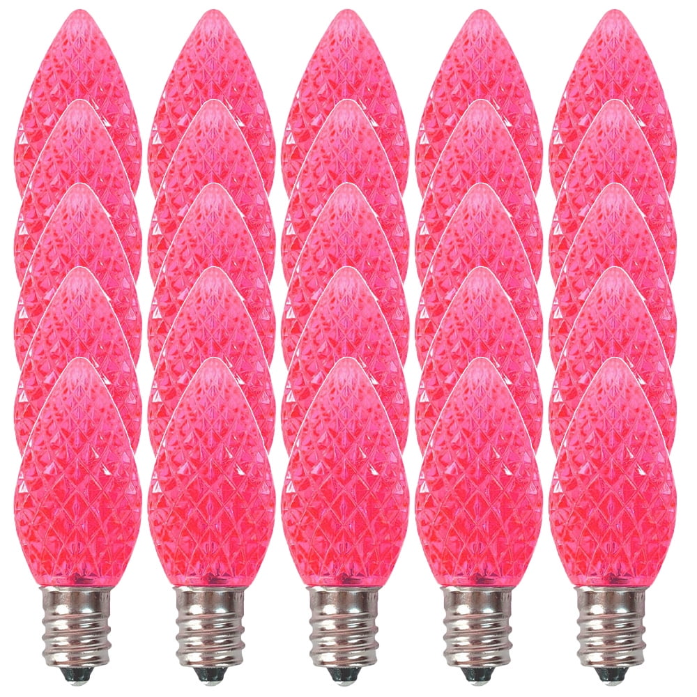 EZLS Pink Faceted C7 LED Replacement Bulbs, 25 Pack - Walmart.com