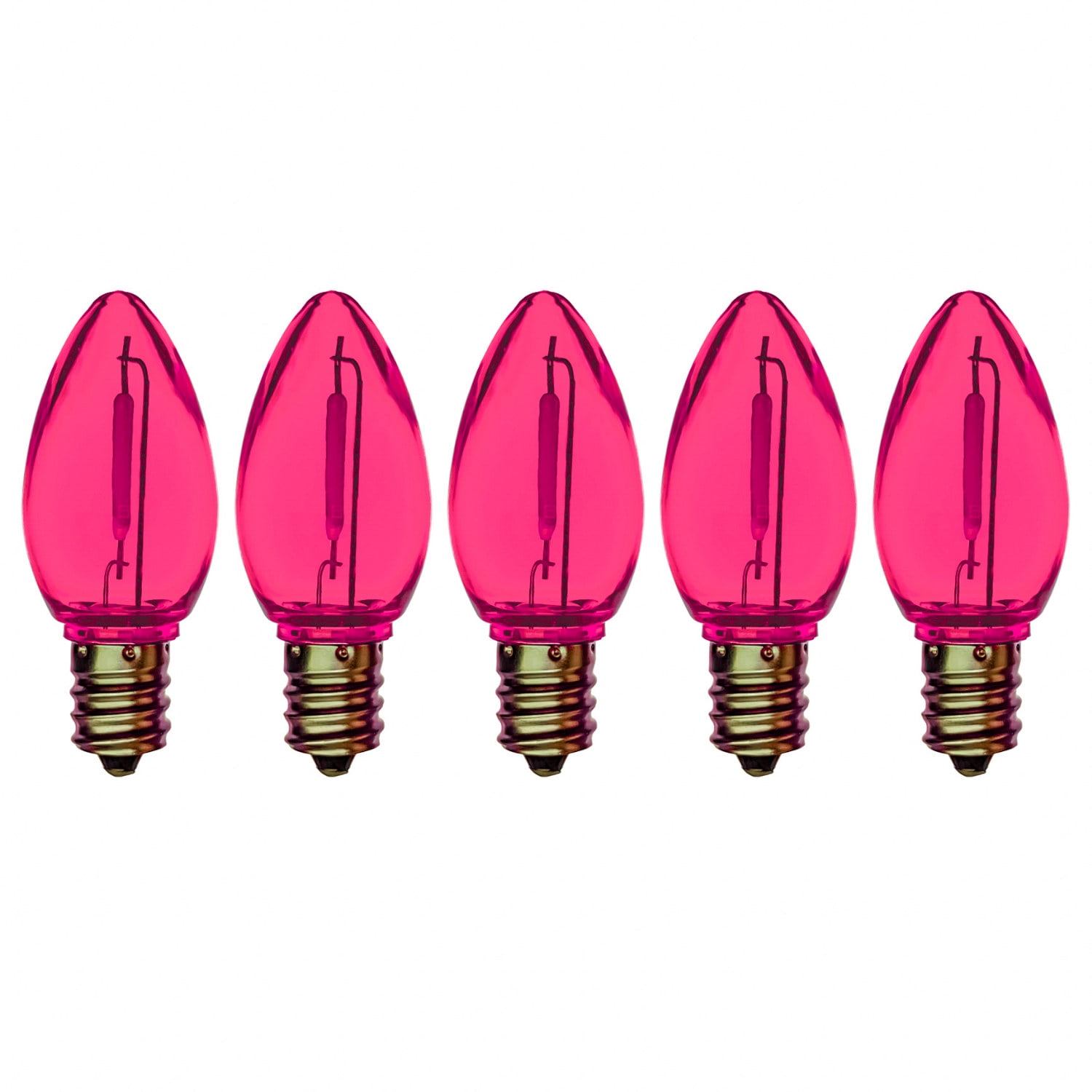 EZLS Pink LED Replacement Bulbs, Colored Filament, Shatterproof Lens, 5 ...