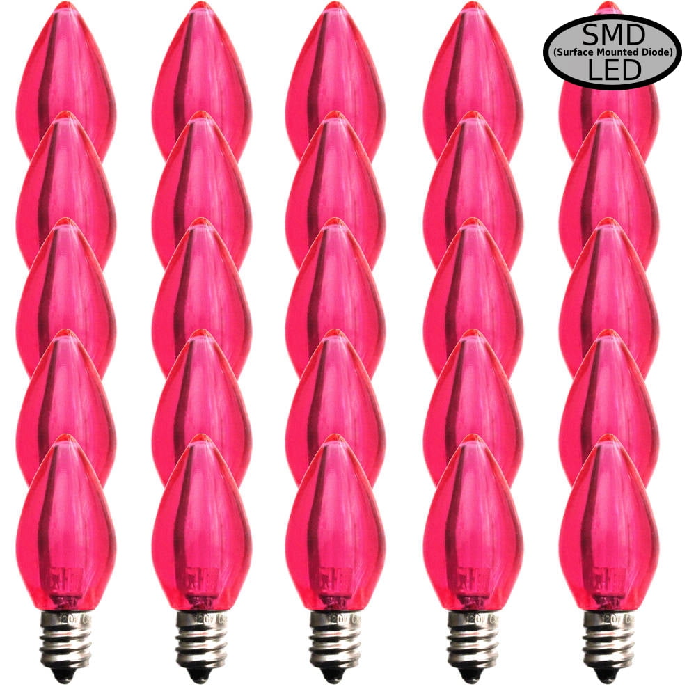 EZLS Pink Transparent C7 LED Replacement Bulb, 25 Pack - Walmart.com