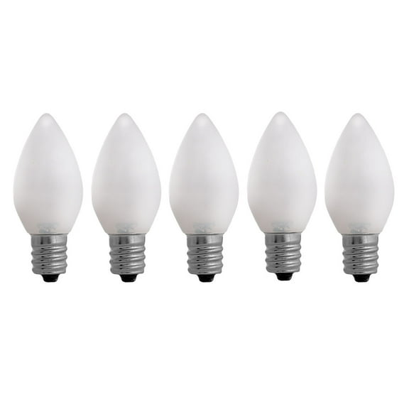 EZLS Pure White Opaque C7 LED Replacement Bulbs, 5 Pack