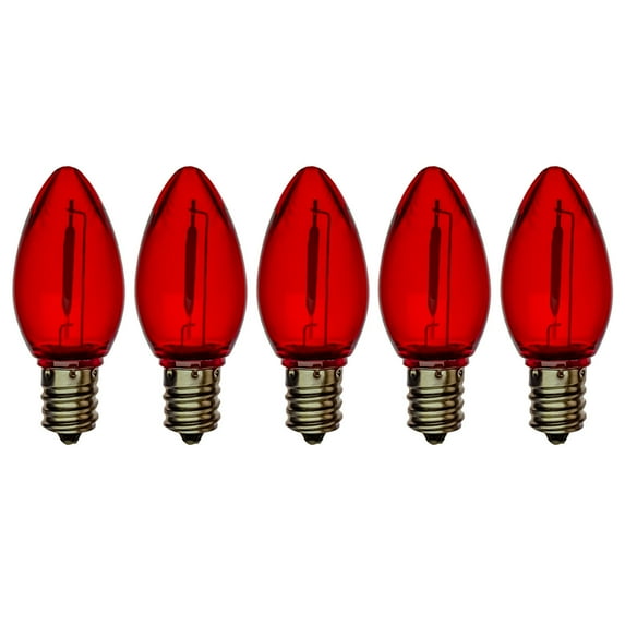 EZLS Red LED Replacement Bulbs, Colored Filament, Shatterproof Lens, 5 Pack