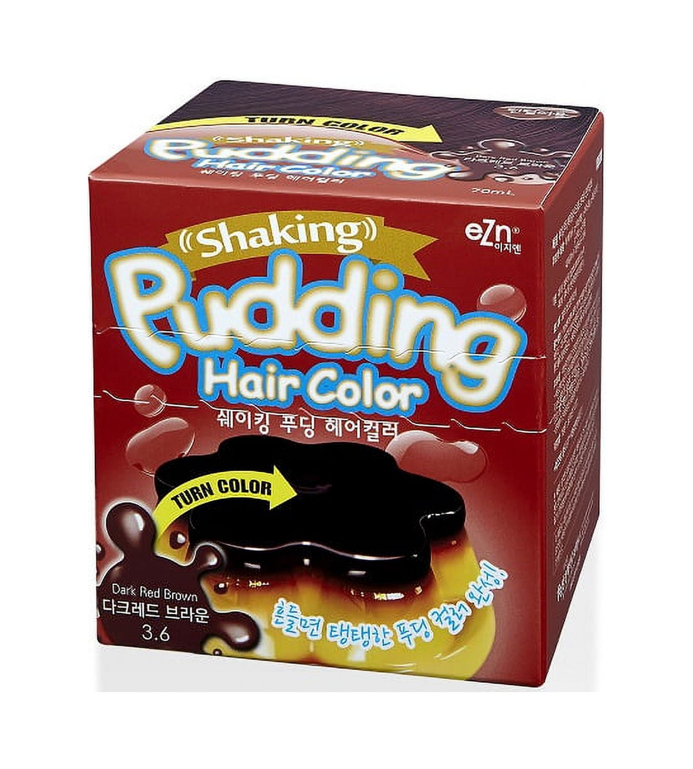 EZN Pudding Hair Color Cream 3.6 Dark Red Brown for Ammonia Free Hair