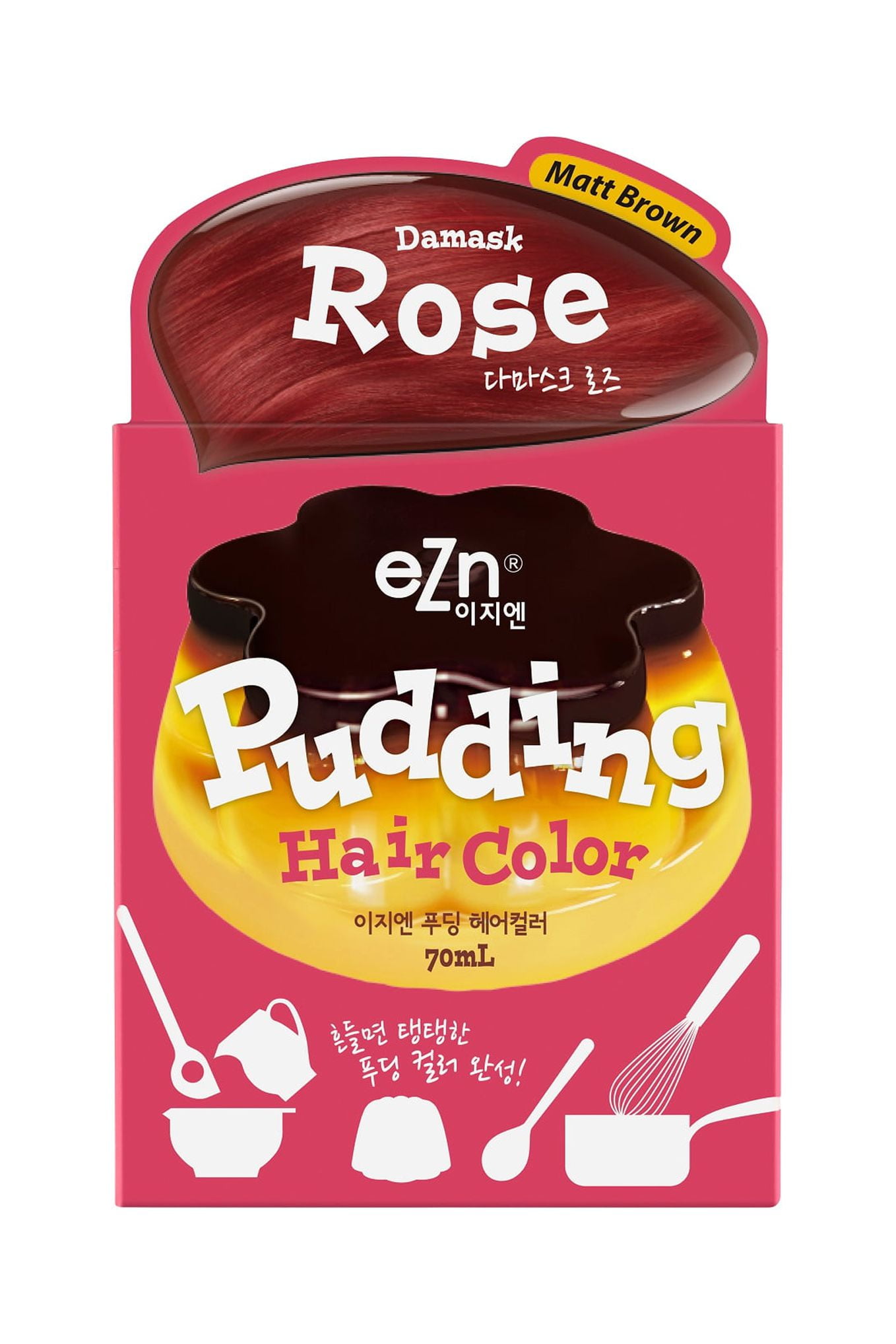 EZN Pudding Hair Color Damask Rose, Ammonia Free Hair Dye, DIY Kit Included