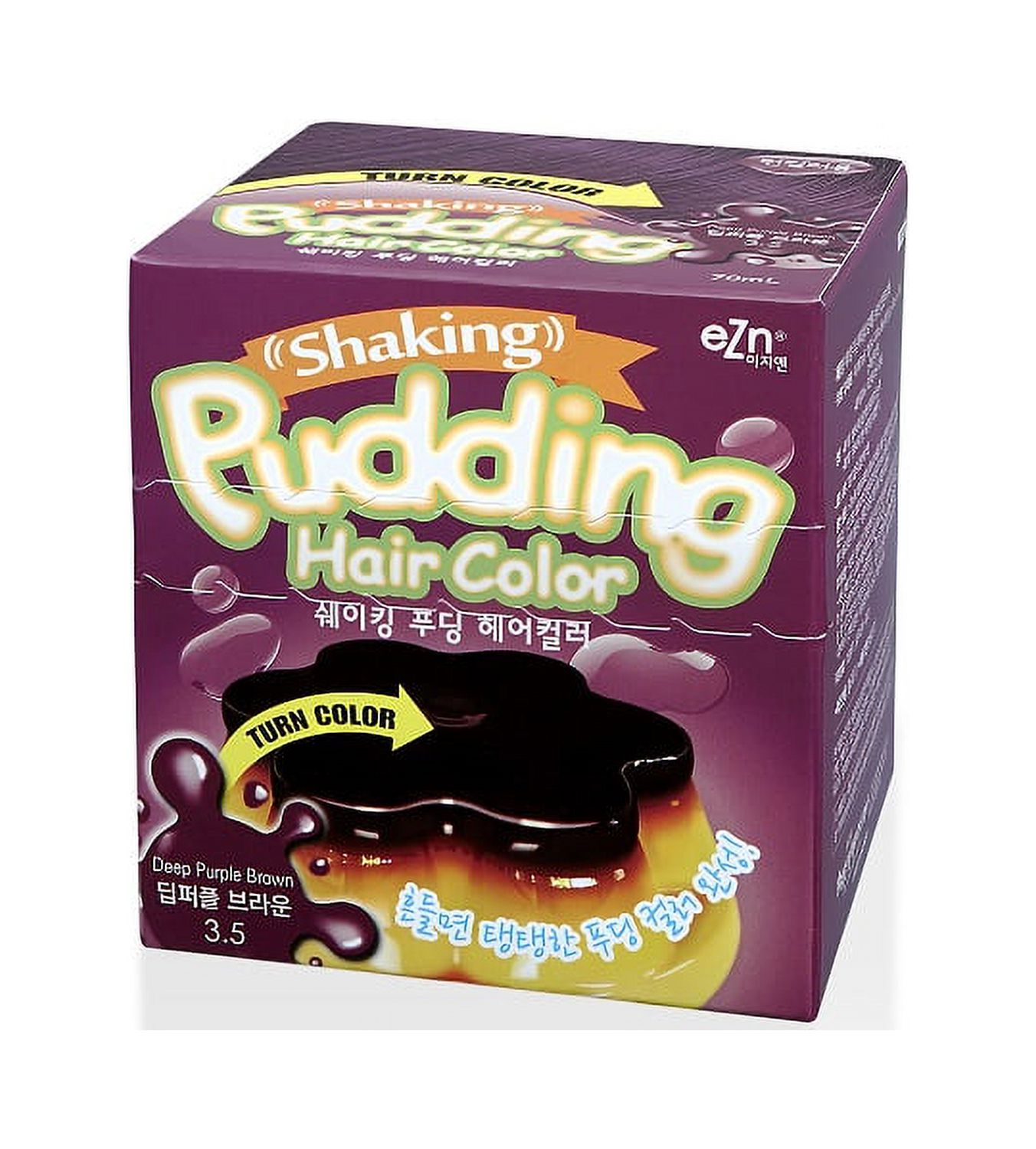 EZN Shaking Pudding Hair Dye Color 3.5 Deep Purple Brown Color, DIY