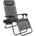 thumbnail image 1 of EZONE (1 Chair  Lounge Chair Outdoor Adjustable Reclining Patio Chair Steel Mesh Folding Recliner for Pool Beach Camping Lounge Chair with Pillows and Cup Tray (1, Grey), 1 of 8