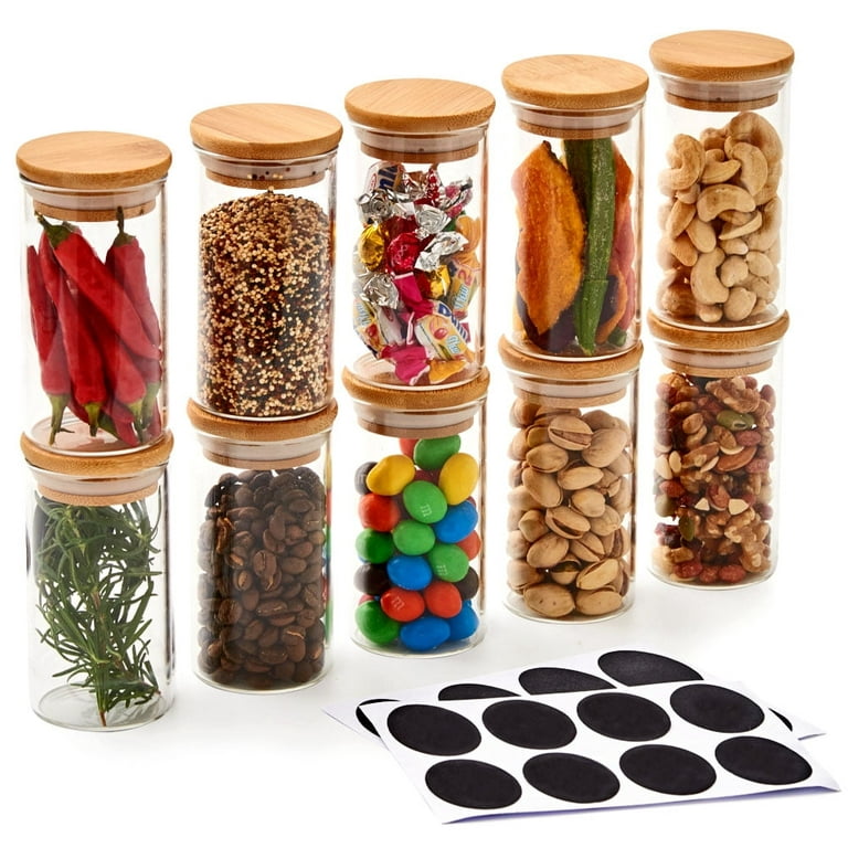 https://i5.walmartimages.com/seo/EZOWare-200ml-Spice-Glass-Jar-Set-Small-Air-Tight-Canister-Storage-Containers-with-Natural-Bamboo-Lids-and-Chalkboard-Labels-10pcs_0b55d593-adf6-4e91-9b37-e6e5800fc58c.37931e9320c1df3f22a608cd3243c110.jpeg?odnHeight=768&odnWidth=768&odnBg=FFFFFF