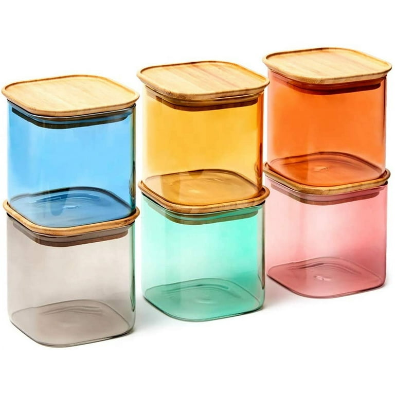 41 Oz Labina Glass Storage Container Airtight Food Jars Kitchen Canister  with Wood Lids,Pantry Organization Glass Jar for Nuts, Flour, Sugar,  Cookie