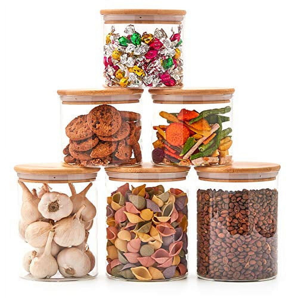 EZOWare Set of 10 Glass Spice Jars, Airtight Clear Decorative Herbs Bo