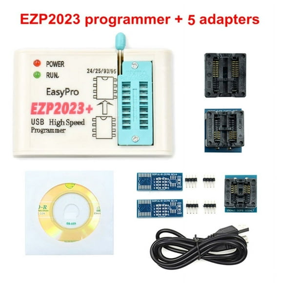 EZP2023 High-Speed SPI FLASH Programmer EZP2023 Support 24/25/93/95 EEPROM Bios 25T80 Burning Offline Copy,White