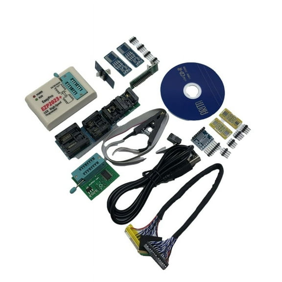EZP2023 USB SPI Programmer Full Set + 12 Adapter Support 24 25 93 95 EEPROM Flash Bios for EZP2019,1 x EZP2023 USB SPI Programmer Full Set 12 x Adapter,As Shown
