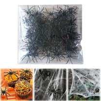 EZPXFCI 100PCS Halloween Realistic Plastic Spiders Black Small Spider Toys Fake Spiders Prank Props for Halloween Home and Party Decorations (Black)