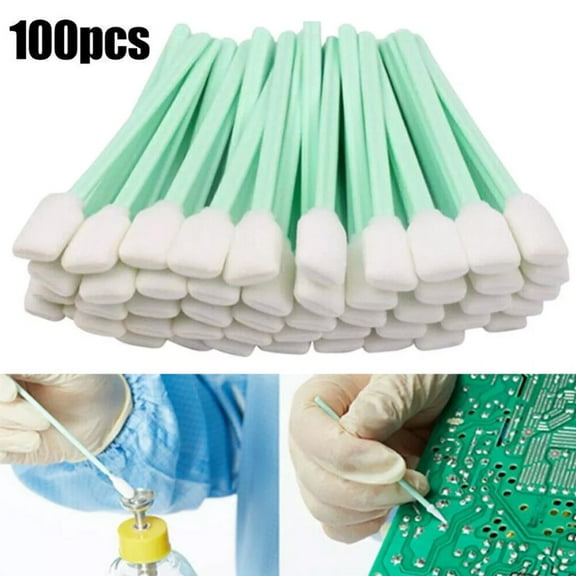 EZPXFCI 100Pcs/Bag Cleaning Swabs Foam Tip Sponge Stick for Inkjet Printer Equipment, Multi Purpose Foam Tip Cleaning Sponge Stick Home Supply