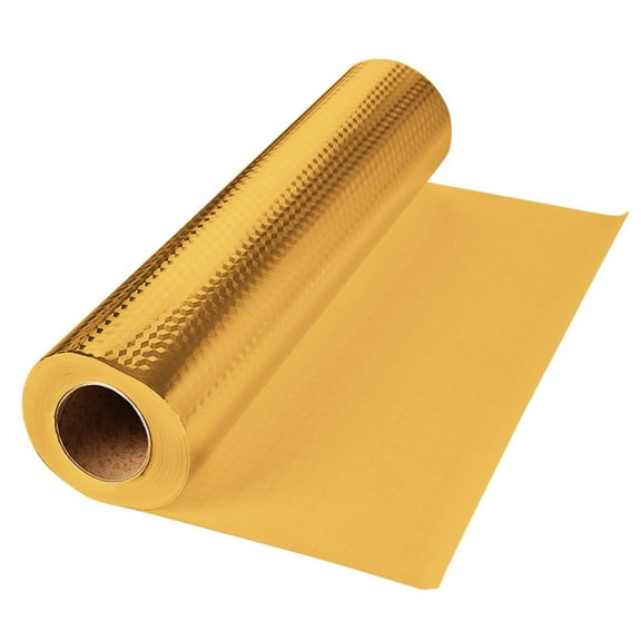EZPXFCI 15.7"x196.8" Gold Peel and Stick Wallpaper - Self-Adhesive Aluminum Foil | Waterproof Oil Proof for Kitchen Backsplash, Cabinet & Drawer Liner
