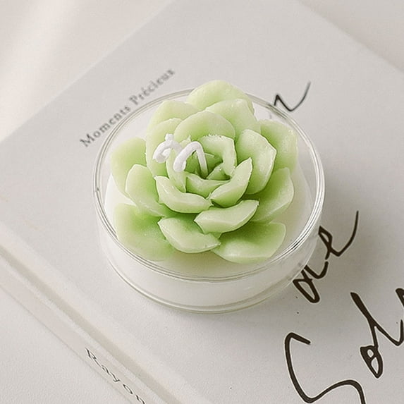 EZPXFCI 2 Pieces Flower Tealight Candles Cactus Candles Succulent Tea Lights Candle Fancy Plant Candle with Strong Scent for Home Fragrance, Gifting and Party Decor