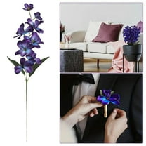 EZPXFCI 27 Inch Artificial Orchid Stems Purple Blue Silk Turquoise Orchids Flowers for Wedding Bridal Bouquet Boutonniere Wreath Table Centerpiece Outdoor Decor