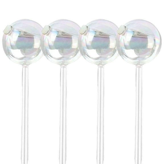 EZPXFCI 2Pcs Self Watering Glass Globes – Automatic plant waterer spikes for indoor and outdoor use. Top-fill iridescent glass bulbs provide consistent hydration.
