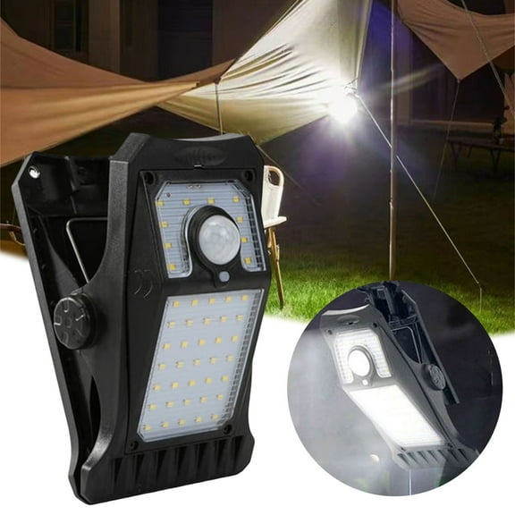 EZPXFCI 45LEDs Solar Lights Outdoor Clip Motion Sensor Lights 3 Modes 3 Mounting Ways IP65 Waterproof Security Light for Chain Link Fence Camping Gate