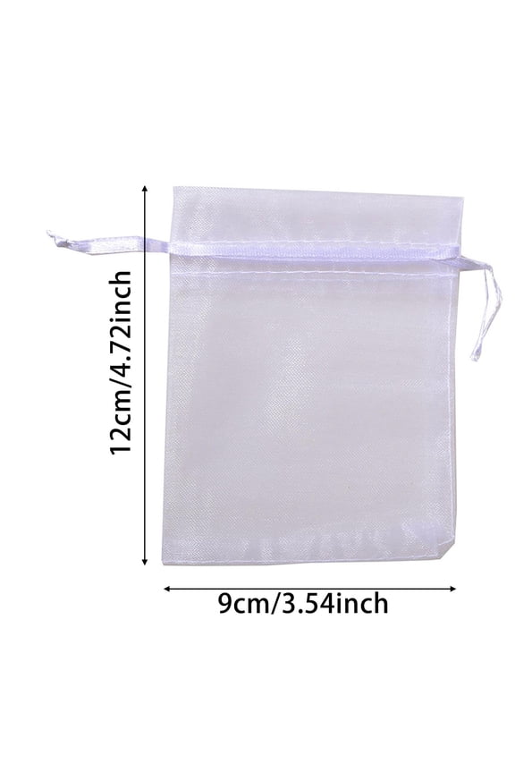 50 Pcs Fruit Protection Bags, Netting Bags for Trees & Garden - Washable Reusable 3.54 x 4.72 Inch Mesh with Drawstring, Protects Fruit, Flowers & Vegetables (White)