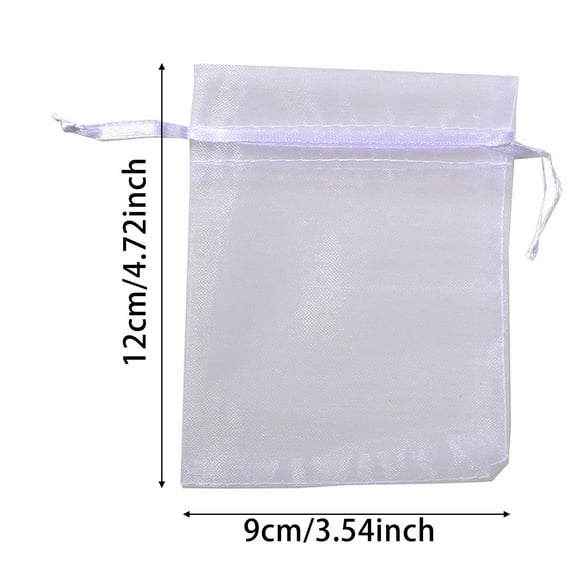 EZPXFCI 50 Pcs Fruit Protection Bags, Netting Bags for Trees & Garden - Washable Reusable 3.54 x 4.72 Inch Mesh with Drawstring, Protects Fruit, Flowers & Vegetables (White)