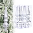 thumbnail image 1 of EZPXFCI 6.7 Inch Silver Christmas Finial Ornaments - Vintage Shatterproof Plastic Hanging Decor for Christmas Tree, Wreath & Mantel, 1 of 7