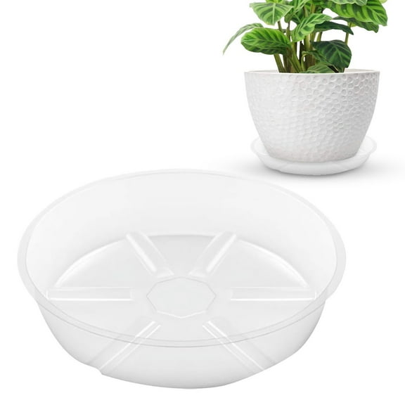 EZPXFCI 6 Inch Clear Plant Saucer - Durable Round Plastic Pot Tray, Water Drip Tray for Indoor/Outdoor Planters, Catches Water to Protect Floors