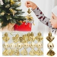 thumbnail image 1 of EZPXFCI 6 Pcs Christmas Candy Ornaments With Ropes Hanging Glitter Candy Cane Decoration Xmas Tree Peppermint Ornament with Golden Rope for Xmas Halloween Decoration, 1 of 9