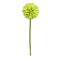 Artificial Chrysanthemum Flower Ball - Faux Silk Floral Bouquet with Stems for St. Patrick's Day Wedding, Home Garden Decor, and Indoor Table Centerpieces