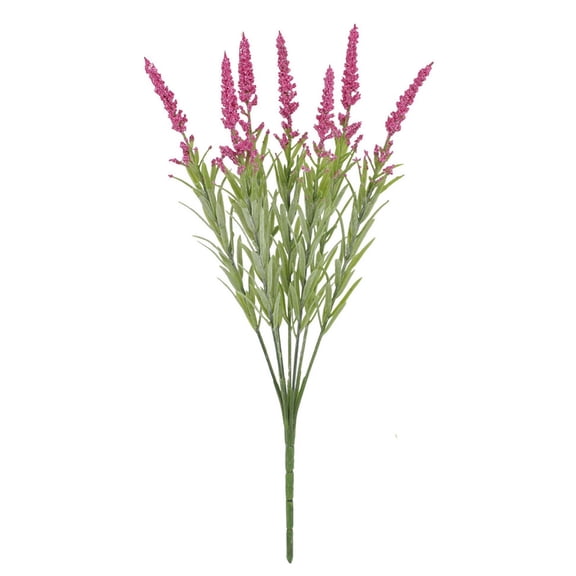 EZPXFCI Artificial Flowers for Indoor or Outdoor, 13.7 Inch Fake Lavender Flowers Monkey Grass Faux Plastic Plants Shrubs UV Resistant for Porch Garden Window Box Office Home Decorations