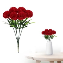 EZPXFCI Artificial Red Flowers, Fake Flowers Silk Artificial Chrysanthemum Ball Hydrangea Bridal Wedding Bouquet for Home Garden Party Wedding Decor