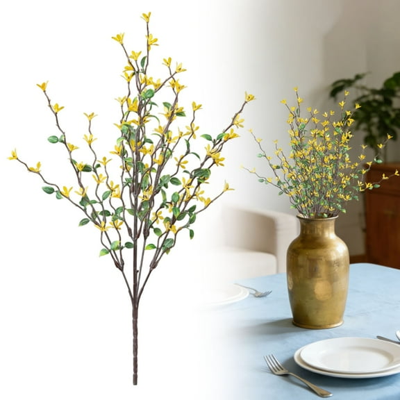 EZPXFCI Artificial Willow Branches with Flower, 15.7 Inch Faux Long Willow Full Vitality Small Flower Stems for Spring Home Office Bedroom Party Wedding Table Centerpieces Decor