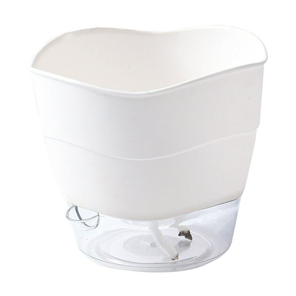 EZPXFCI Automatic Self-Watering Plant Pot Absorbent Rope Round Plastic Planter for Use for Home Gardening and Fish Keeping