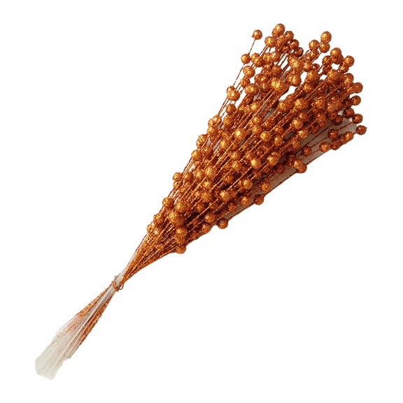 EZPXFCI Christmas Tree Picks Ornaments, Artificial Glitter Berry Stem Glittery Twigs Ornaments for Christmas Tree Decorations, Small Vase, Holiday, Wedding, Party Home Outdoor Decorations (Orange)