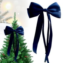 EZPXFCI Christmas Tree Topper Bow, 11.8 Inches Premade Blue Bows for Christmas Tree Hanging Decorations Gift Wrapping Wreaths Crafts Outdoor Indoor Home Decor Wedding