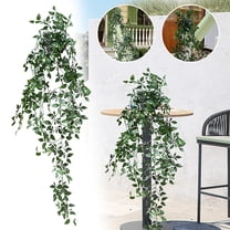 EZPXFCI Fake Hanging Plant with Pot Small Artificial Potted Vine Plants Faux drooping Foliage Plants for Shelf Home Office Indoor Outdoor Garden Greenery Decor (Black Pot)