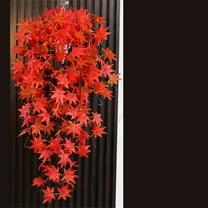 EZPXFCI Fall Maple Leaves Garland 2Pcs Artificial Maples Leave Vines 5.7Ft Fake Autumn Silk Leaf Greenery Hanging Ivy Plants Decor for Outdoor Indoor Home Garden Thanksgiving Party Fireplace