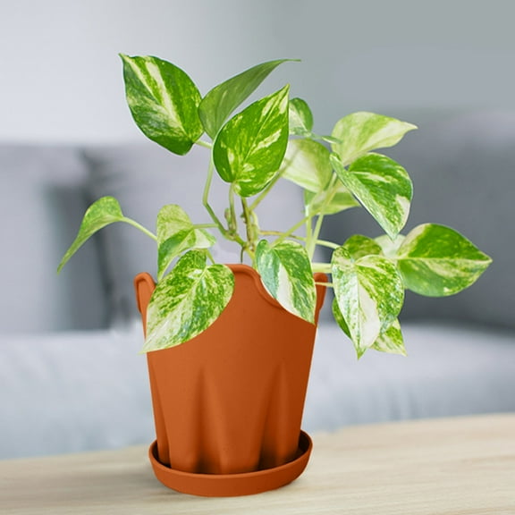 EZPXFCI Flower Pot 4 Inch, Silicone Plant Pot with Bottom Tray Indoor Outdoor Planter Pot for Garden Home Office Garden Decor