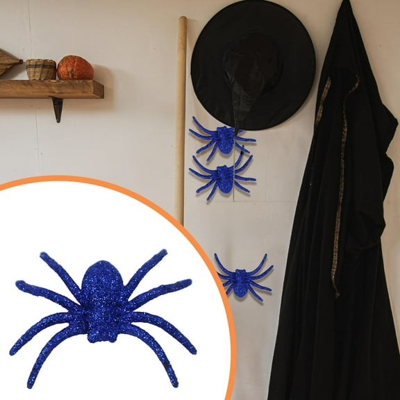 EZPXFCI Fuzzy Spider Bulk Mini Realistic Hairy Fake Spiders Small Funny Flocking Scary Halloween Prank Props Halloween Indoor Outdoor Decorations