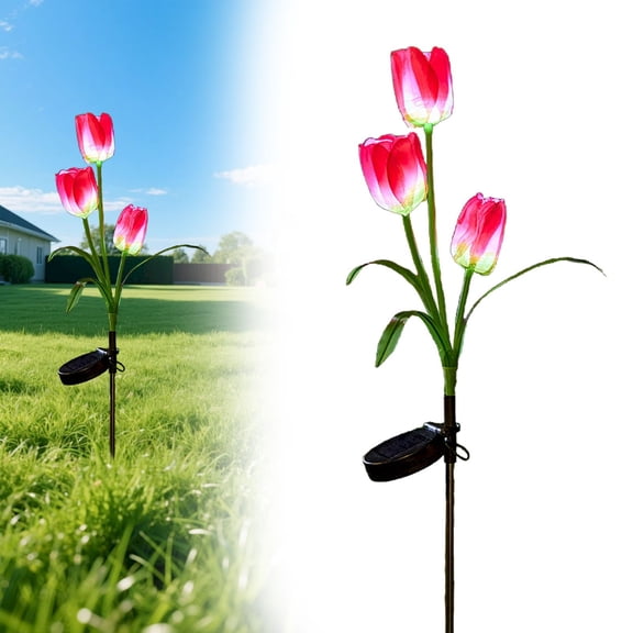 EZPXFCI Garden Stake Lights Outdoor, IP65 Waterproof Tulip Lights LED Garden Stake Lights for Pathway Lawn Patio Yard Landscape Decorative