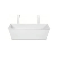 EZPXFCI Hanging Flower Pots for Railing Or Fence 9.6 Inch Railing Planter Box for Any Balcony, Porch or Deck Countryside Style Window Planter Boxes Are Perfect to Herbs & Flowers for Garden (White)