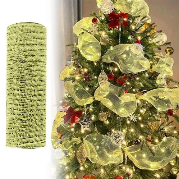EZPXFCI Mesh Ribbon for Wreaths, 10.2'' x 360'' Each Roll Red Green White Poly Deco Mesh Rolls, Christmas Ribbon for Wreaths, Swags and Christmas Tree Decoration