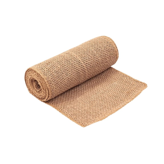EZPXFCI Natural Burlap Roll 118"x3.9" – High Density Jute Fabric for Tree Wrap, Weed Barrier, Aisle Runner & Gardening Use