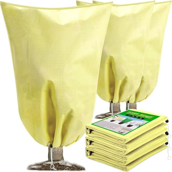 EZPXFCI Plant Covers Freeze Protection, 23.62" x 31.5" Winter Frost Protection Blankets Frost Cloth,Suitable for Outdoor Winter Frost, Cold Weather, shrubs, Trees, Jackets, and coverings(Yellow)