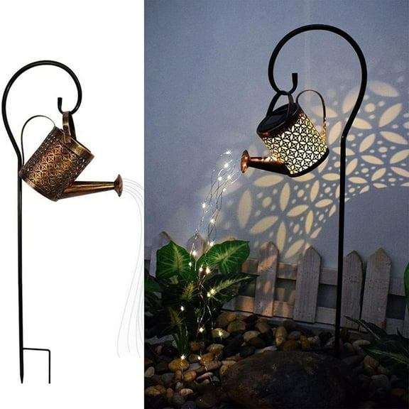 EZPXFCI Solar Lanterns Outdoor Waterproof,Metal Watering Can Garden Decor,Hanging Solar Path Lights Yard Art,Outside Patio Decorations Gardening Birthday Gifts for Mom Grandma Women