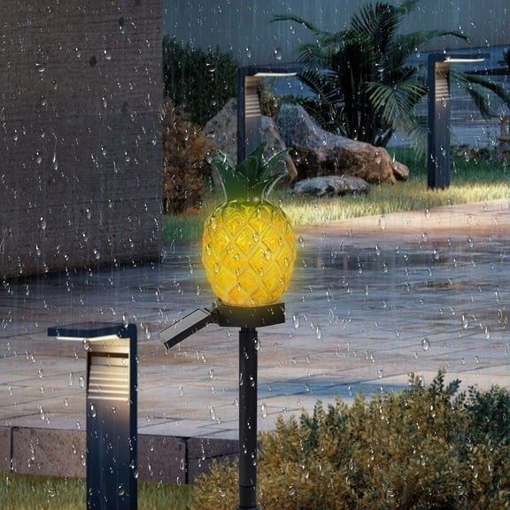 EZPXFCI Solar Lanterns Outdoor Waterproof Pineapple Garden Decor, Hanging Solar Stake Lights Yard Art, Outside Patio Decorations Gardening Birthday Gifts for Mom Grandma Women