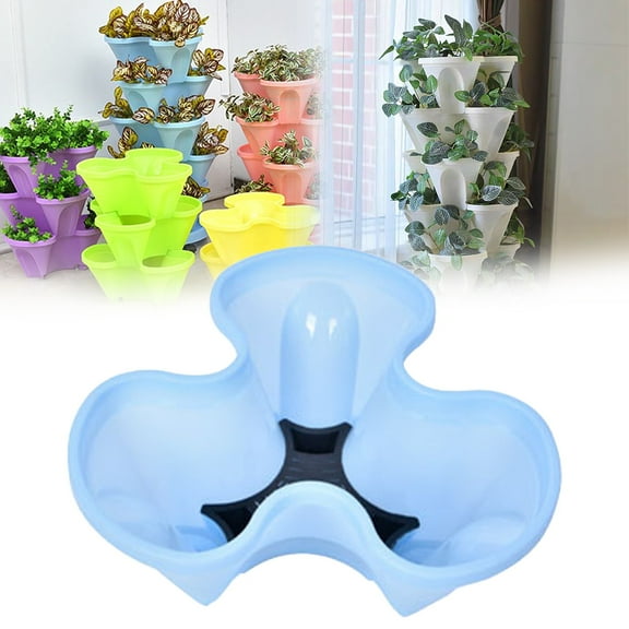 EZPXFCI Tier Vertical Planter Stackable Tower Planters Strawberry Herb Flower and Vegetable Pots Indoor Outdoor Gardening Pots with Removable Wheels and Tools