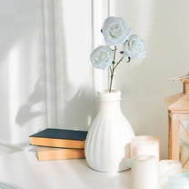 EZPXFCI White Roses Artificial Flowers, 1 Pcs Fake Silk White Flowers Real Looking Faux Blossom Rose Flower Head for Wedding Bouquet Party Decor DIY Crafts Floral Arrangements