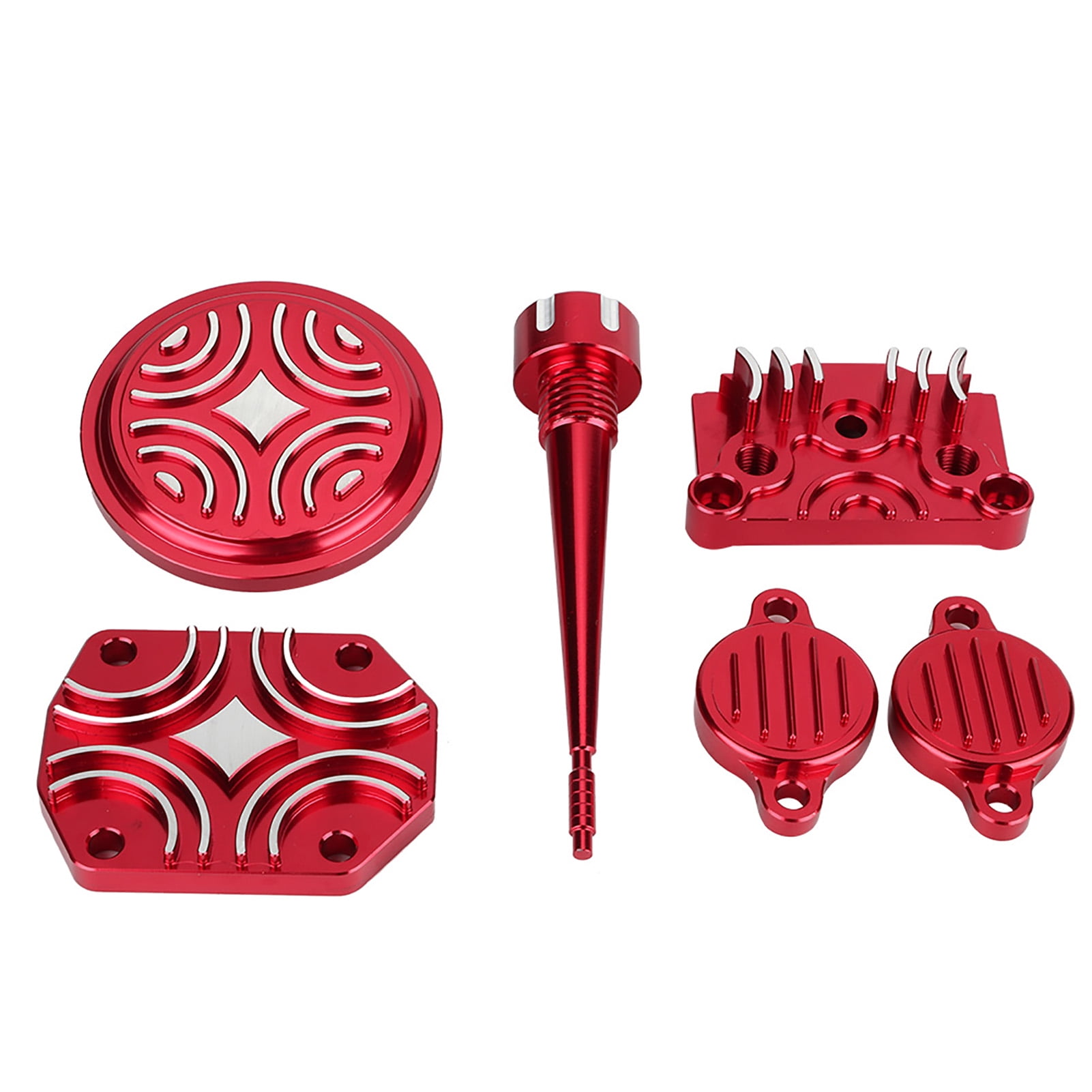 EZSPTO Engine Dress Up Kit, Engine Dress Up Parts Red For Motorcycle